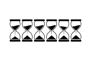 Fototapeta premium Hourglass bundle set vector illustration