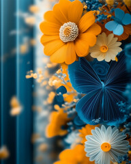 flowers, butterfly, graphic, artificial, nature, colorful, design, digital, illustration, decorative, beauty, vibrant, floral, artistic, pattern, modern, creative, aesthetic, fantasy, surreal, wings, 