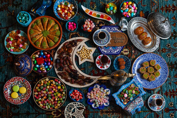 Colorful Ramadan Eid Candy, Traditional Ottoman Candy (Osmanlı Akide Sekeri) Photo, Üsküdar Istanbul, Turkiye (Turkey)