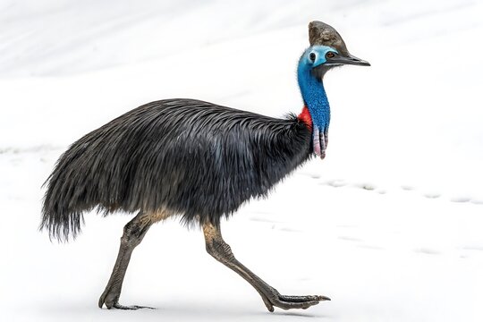 Cassowary on White Background