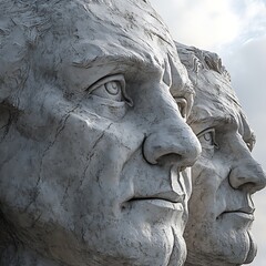 Obraz premium Detailed Close-up View of Mt. Rushmore Presidents Sculptures