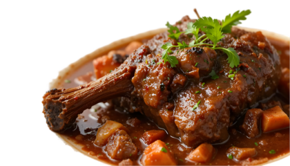 Beef oxtail stew isolated on Transparent background
