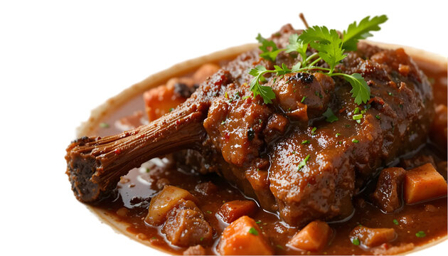 Beef oxtail stew isolated on Transparent background
