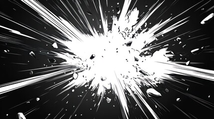 Obraz premium Explosive Burst of Energy with Shattered Debris