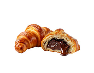 Chocolate-filled croissant with a crispy golden crust and rich melted chocolate filling