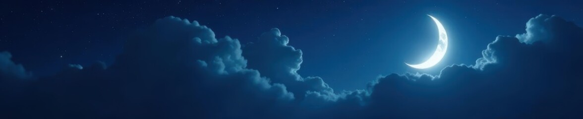 Dark room, sleepless night, crescent moon, stars , simple, isolated