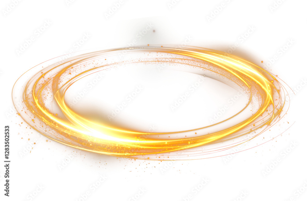 Wall mural png glowing light effect abstract circle golden.