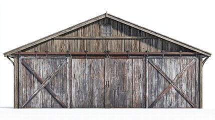 Fototapeta premium Weathered Barn: Capturing the rustic charm of a weathered barn, with its aged wood and sturdy design, in perfect condition.