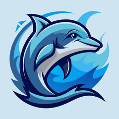 vector illustration of a dolphin