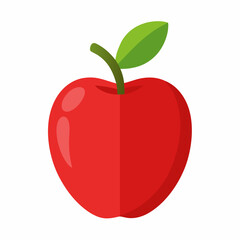 red apple with leaf