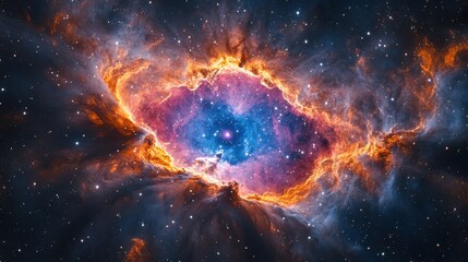 Obraz premium Cosmic swirl showcases vibrant colors and intricate patterns in vast galactic formation