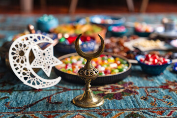 Colorful Ramadan Eid Candy and Chocolate in the Traditional Ottoman Cuisine Desserts Photo, Eid Celebration Photo, Üsküdar Istanbul, Turkiye (Turkey)