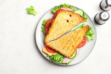 Club sandwich cut in half