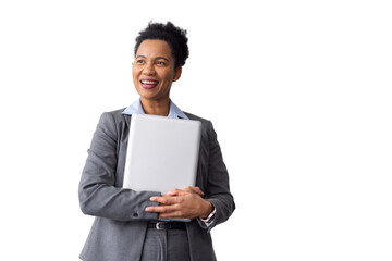 Confident African American corporate professional in a strong pose