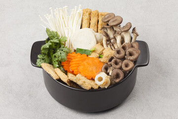  Fish cake soup is a food made by crushing fish flesh, adding additional ingredients such as salt, and cooking it to coagulate it.