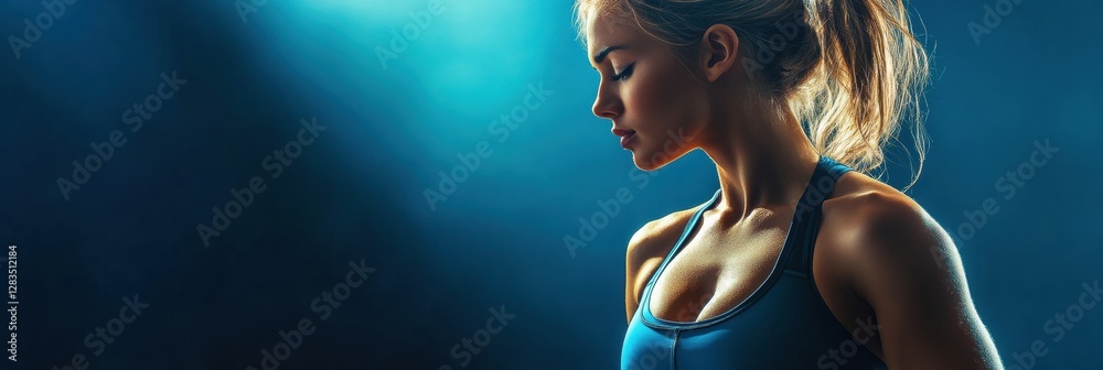 Aufkleber transformation journey of a woman showcasing fitness progress in a studio setting with motivational 
