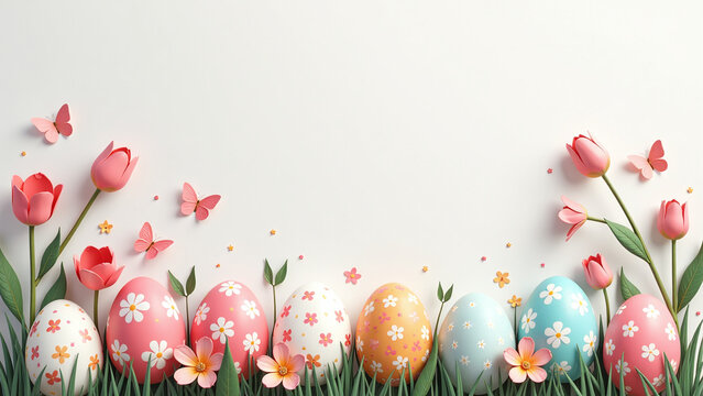 artificial easter decorations generated advanced computer programs floral designs colorful objects like eggs