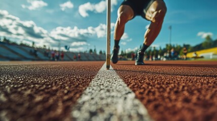 College stadium with athletes preparing for a javelin throw. Featuring technique and focus