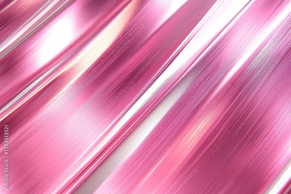 Poster Abstract image of pink metallic diagonal lines with a brushed texture, creating a sleek and modern design.