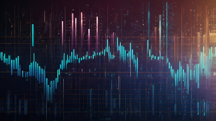 sound waves on blue background