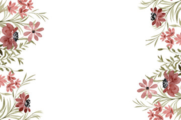 Watercolor flower frame background for wedding, birthday, card, background, invitation, wallpaper, sticker, decoration etc.