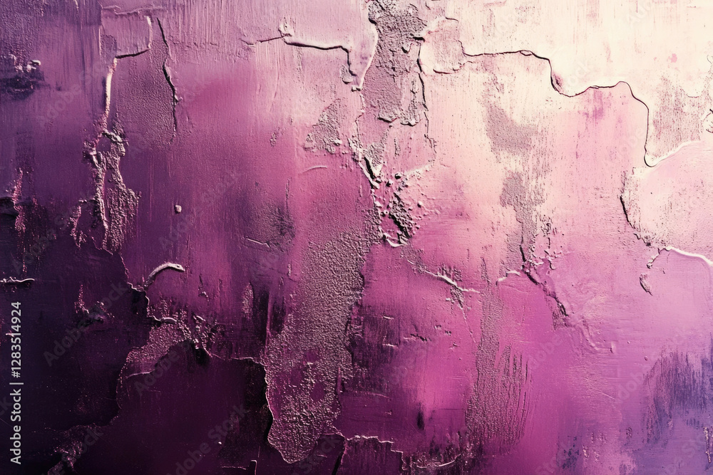 Aufkleber textured purple and beige wall with cracks and uneven surface. abstract background.