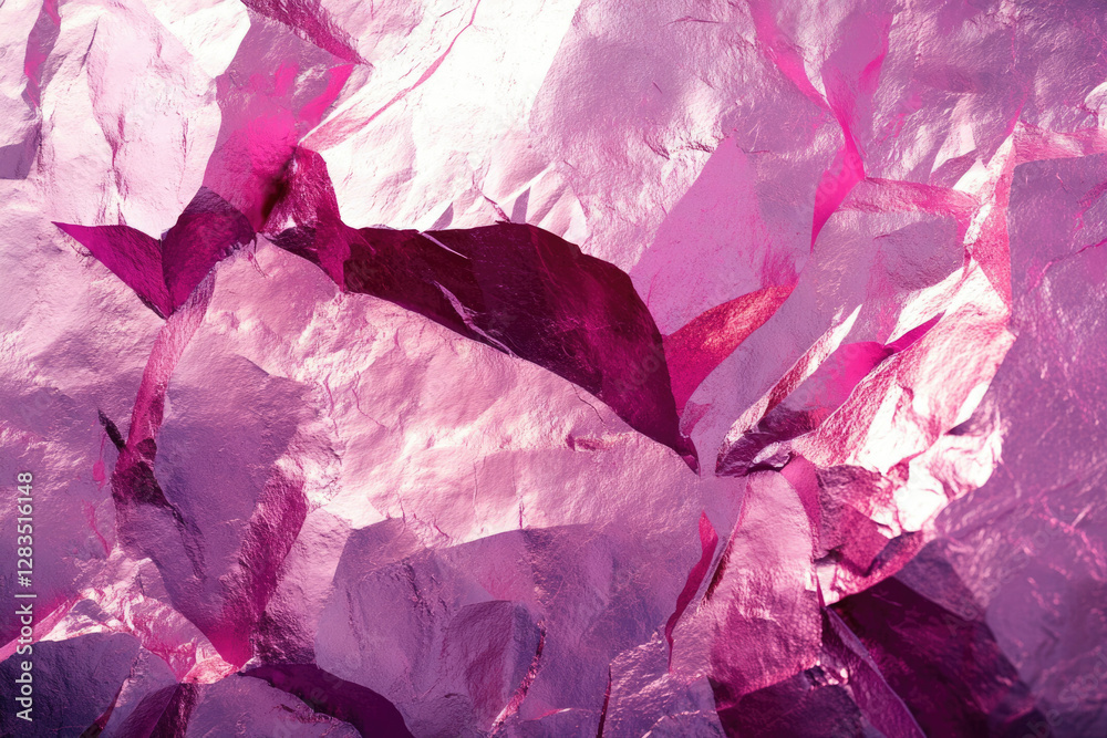 Aufkleber abstract image of pink and purple crystalline rock formations, showcasing sharp, angular textures an