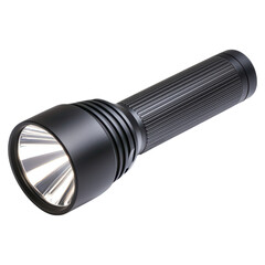 Portable flashlight with sleek, Tourist's survival element, isolated on transparent background