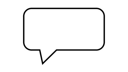 Fototapeta premium 吹き出し単一のシンプルなイラスト ベクトル正方形の白黒の境界線。シンプルな線形スタイルのダイアログ チャット クラウド。編集可能なストローク。いたずら書き