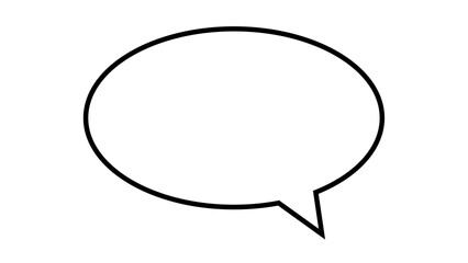 吹き出し単一のシンプルなイラスト ベクトル正方形の白黒の境界線。シンプルな線形スタイルのダイアログ チャット クラウド。編集可能なストローク。いたずら書き