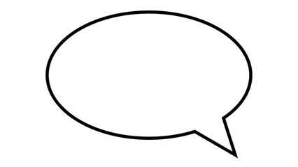 吹き出し単一のシンプルなイラスト ベクトル正方形の白黒の境界線。シンプルな線形スタイルのダイアログ チャット クラウド。編集可能なストローク。いたずら書き