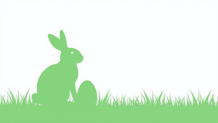 easter depicted simple green silhouette isolated easter motif white background