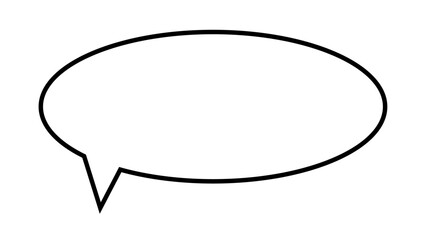 吹き出し単一のシンプルなイラスト ベクトル正方形の白黒の境界線。シンプルな線形スタイルのダイアログ チャット クラウド。編集可能なストローク。いたずら書き