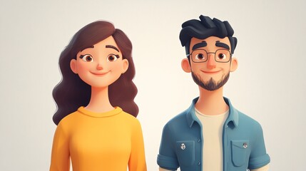 Naklejka premium Diverse 3D Cartoon Avatars for Professional Communication