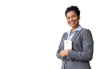 Fototapeta na wymiar Strong African American businesswoman exuding leadership