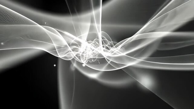 Dynamic abstract light waves pulsating and transforming in ethereal motion