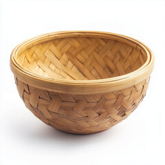 Traditional Tamil dishware (bamboo bowl for serving food) on a white background


