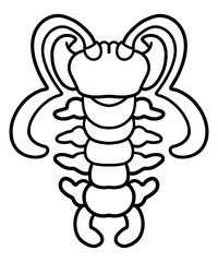 Pop-style illustration of an insect  (centipede)