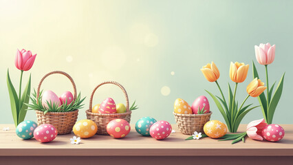 springtime festivities featured colorful decorated baskets filled painted eggs fresh tulips