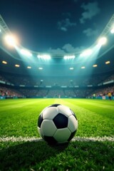 Naklejka premium Football field with abstract German flag banner, german flag, banner, football field