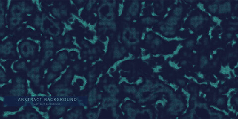 Points in noisy chaotic  texture. Abstract color dots on dark background. Technology cyberspace concept.