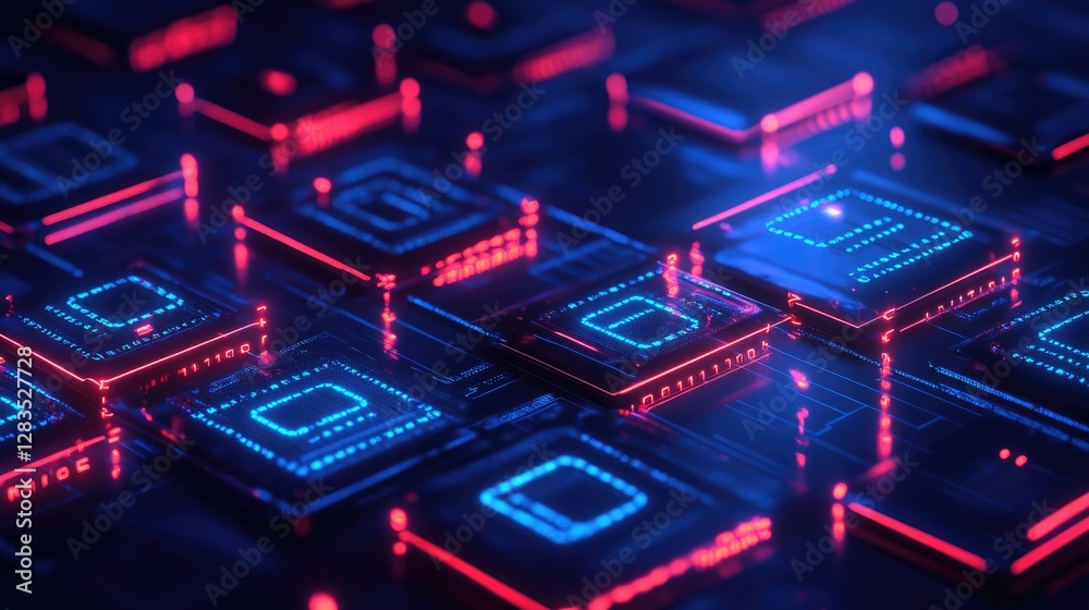 Poster ai-powered fraud detection concept with glowing alert signs and data security encryption patterns