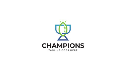 Football champions trophy logo template