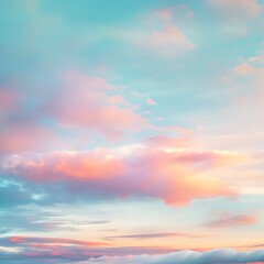 Pastel Sunset Sky Single Cloud Composition Soft