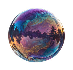 blue pink purple babble fluid holographic Iridescent 3d render abstract isolated on transparent background cutout