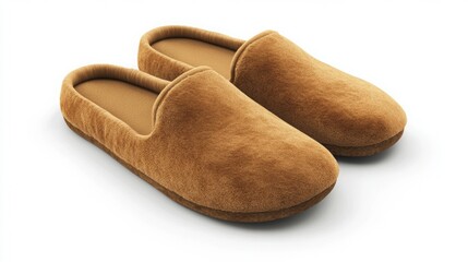Soft slippers on a white background &ndash; the perfect home accessory