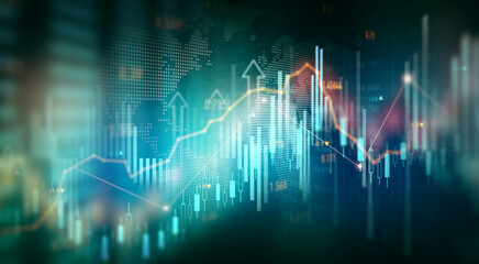 Business Investment finance chart,stock market business and exchange financial growth graph.	
