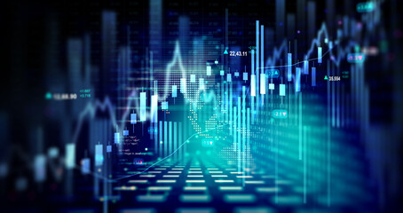 Business stock market investment trading graph growth.Investment finance chart,stock market business and exchange financial growth graph.	
