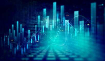 Business Investment finance chart,stock market business and exchange financial growth graph.	
