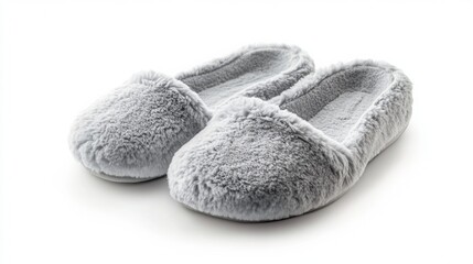 Elegant and cozy slippers isolated on a white background